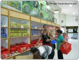 taste testing at the cashew nut factory in Phuket.