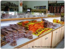 Dried seafood on display at Sri Bhurapa Orchid showroom.